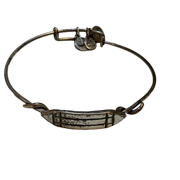 Alex & Ani Set of 4 Brass, Copper and Silver Color Bangle Bracelets with Charms - Picture 6 of 8